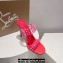 Christian Louboutin Heel 10.5cm Leather and PVC Spike Only Mules Fuchsia 2024