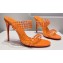 Christian Louboutin Heel 10.5cm Leather and PVC Spike Only Mules Orange 2024