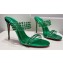 Christian Louboutin Heel 10.5cm Leather and PVC Spike Only Mules Green 2024