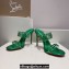 Christian Louboutin Heel 10.5cm Leather and PVC Spike Only Mules Green 2024