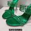 Christian Louboutin Heel 10.5cm Leather and PVC Spike Only Mules Green 2024