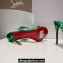 Christian Louboutin Heel 10.5cm Leather and PVC Spike Only Mules Green 2024