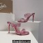 Christian Louboutin Heel 10.5cm Leather and PVC Spike Only Mules Metallic Pink 2024