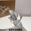 Christian Louboutin Heel 10.5cm Leather and PVC Spike Only Mules Metallic Silver 2024