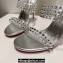 Christian Louboutin Heel 10.5cm Leather and PVC Spike Only Mules Metallic Silver 2024