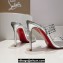 Christian Louboutin Heel 10.5cm Leather and PVC Spike Only Mules Metallic Silver 2024