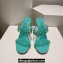 Christian Louboutin Heel 10.5cm Leather and PVC Spike Only Mules Turquoise Green 2024