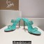 Christian Louboutin Heel 10.5cm Leather and PVC Spike Only Mules Turquoise Green 2024