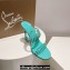 Christian Louboutin Heel 10.5cm Leather and PVC Spike Only Mules Turquoise Green 2024