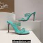 Christian Louboutin Heel 10.5cm Leather and PVC Spike Only Mules Turquoise Green 2024