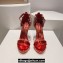 Christian Louboutin Heel 11.5cm leather Loubi Vega Sandals Red 2024