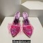 Christian Louboutin Heel 8.5cm Leather and PVC Aqua Strass Mules Purple 2024