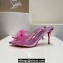 Christian Louboutin Heel 8.5cm Leather and PVC Aqua Strass Mules Purple 2024