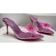 Christian Louboutin Heel 8.5cm Leather and PVC Aqua Strass Mules Purple 2024