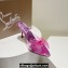 Christian Louboutin Heel 8.5cm Leather and PVC Aqua Strass Mules Purple 2024