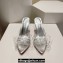Christian Louboutin Heel 8.5cm Leather and PVC Aqua Strass Mules Silver 2024