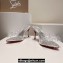 Christian Louboutin Heel 8.5cm Leather and PVC Aqua Strass Mules Silver 2024
