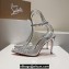 Christian Louboutin Heel 10.5cm Leather and PVC Spikoo Pumps Silver 2024
