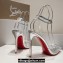 Christian Louboutin Heel 10.5cm Leather and PVC Spikoo Pumps Silver 2024
