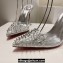 Christian Louboutin Heel 10.5cm Leather and PVC Spikoo Pumps Silver 2024