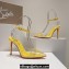 Christian Louboutin Heel 10.5cm Leather and PVC Spikoo Pumps Yellow 2024