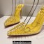 Christian Louboutin Heel 10.5cm Leather and PVC Spikoo Pumps Yellow 2024