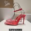 Christian Louboutin Heel 10.5cm Leather and PVC Spikoo Pumps Red 2024