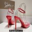 Christian Louboutin Heel 10.5cm Leather and PVC Spikoo Pumps Red 2024