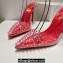 Christian Louboutin Heel 10.5cm Leather and PVC Spikoo Pumps Red 2024