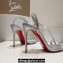 Christian Louboutin Heel 10cm leather Rosalie Strass Sandals Silver 2024