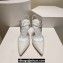 Christian Louboutin Heel 10.5cm Goldina Rain Pumps Patent White 2024