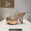 Christian Louboutin Heel 12cm PVC Degraqueen Alta Embellished Platform Mules Gold 2024