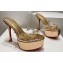 Christian Louboutin Heel 12cm PVC Degraqueen Alta Embellished Platform Mules Gold 2024