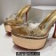 Christian Louboutin Heel 12cm PVC Degraqueen Alta Embellished Platform Mules Gold 2024