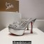Christian Louboutin Heel 12cm PVC Degraqueen Alta Embellished Platform Mules Silver 2024