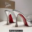 Christian Louboutin Heel 12cm PVC Degraqueen Alta Embellished Platform Mules Silver 2024
