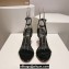Christian Louboutin Heel 8.5cm Leather Mascasandal Sandals Patent Black 2024
