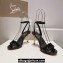 Christian Louboutin Heel 8.5cm Leather Mascasandal Sandals Patent Black 2024
