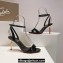 Christian Louboutin Heel 8.5cm Leather Mascasandal Sandals Patent Black 2024