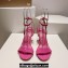 Christian Louboutin Heel 8.5cm Leather Mascasandal Sandals Patent Fuchsia 2024