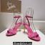 Christian Louboutin Heel 8.5cm Leather Mascasandal Sandals Patent Fuchsia 2024