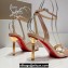 Christian Louboutin Heel 8.5cm Leather Mascasandal Sandals Patent Nude 2024