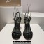 Christian Louboutin Heel 9.5cm Leather Condora Sandals Patent Black 2024