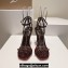 Christian Louboutin Heel 10.5cm Leather So Me Sandals Patent Coffee 2024