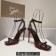 Christian Louboutin Heel 10.5cm Leather So Me Sandals Patent Coffee 2024