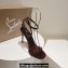 Christian Louboutin Heel 10.5cm Leather So Me Sandals Patent Coffee 2024