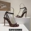 Christian Louboutin Heel 10.5cm Leather So Me Sandals Patent Coffee 2024