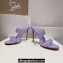 Christian Louboutin Heel 10.5cm Leather and PVC Spike Only Mules Lilac 2024