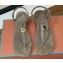 Loro Piana Leather Mindil Sandals Gray 2024