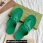 Gucci Women's thong sandals with Horsebit 780306 Green 2024